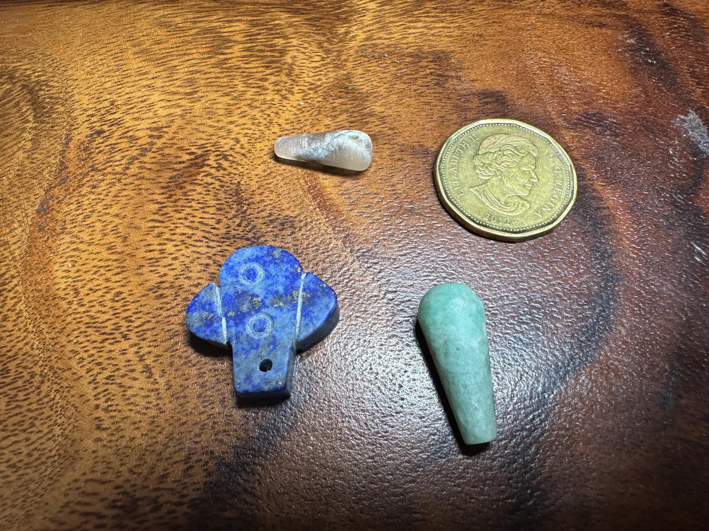 Rustic Gemstone Amulet Collection  15 Hand Carved Jade, Agate, Lapis Beads for Jewelry Crafts