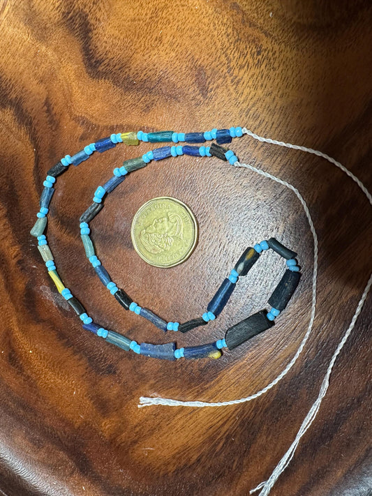 Rare Ancient Roman Glass Beads: Mixed Color Afghani Strand
