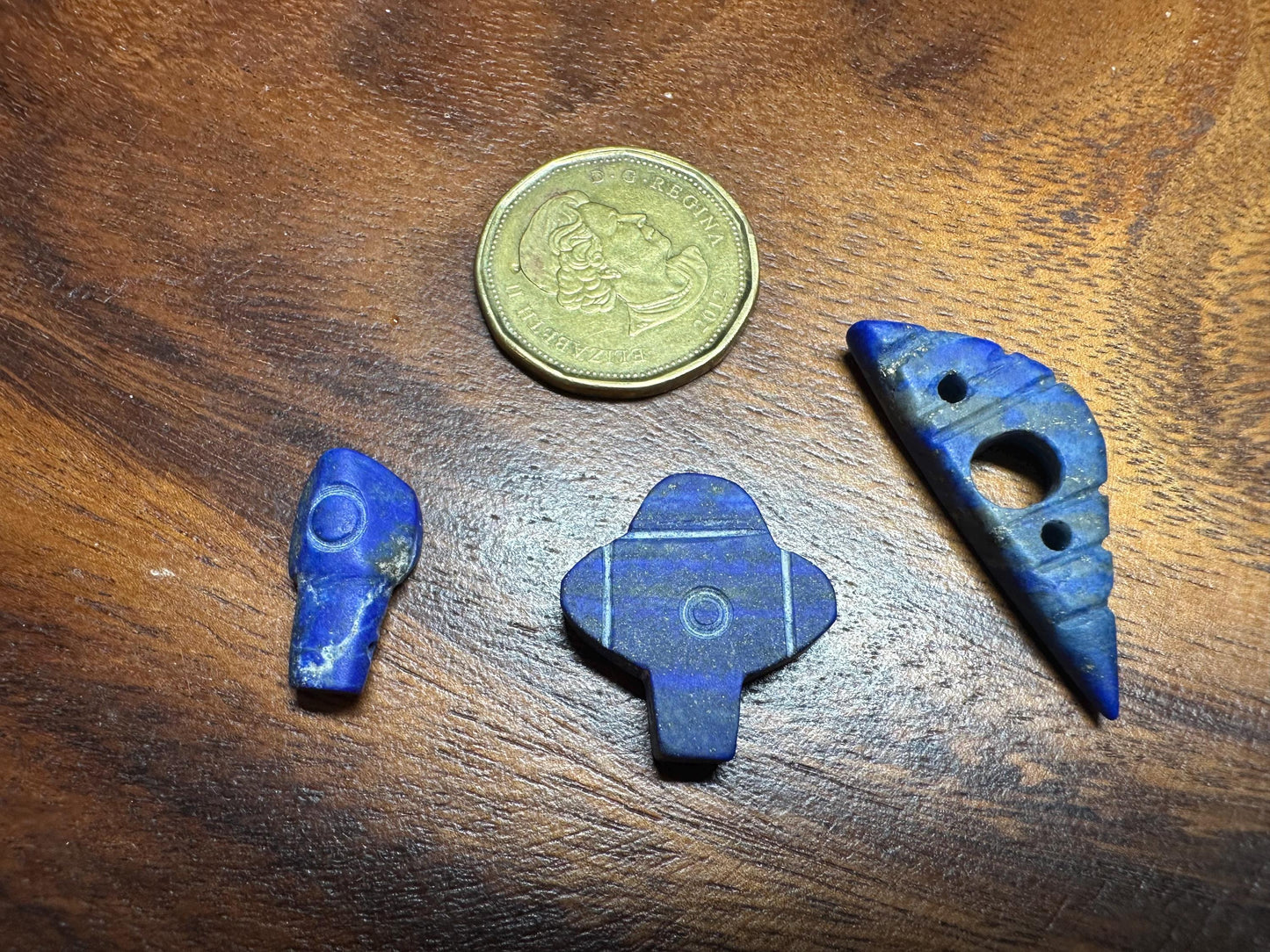 Ethnic Stone Amulets  15 Carved Gemstone Beads in Jade, Lapis & Agate  Jewelry Making Lot