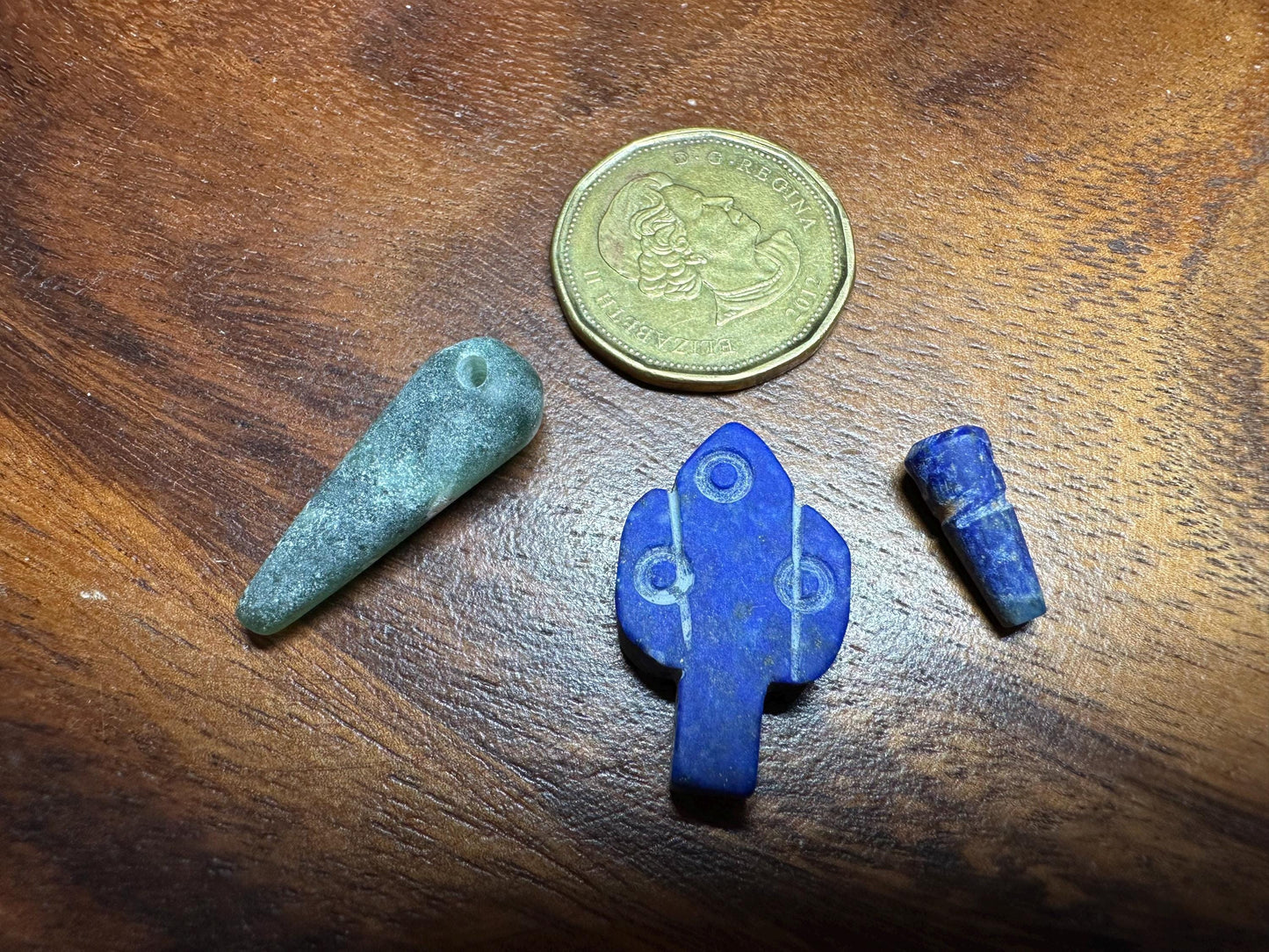 Ethnic Stone Amulets  15 Carved Gemstone Beads in Jade, Lapis & Agate  Jewelry Making Lot