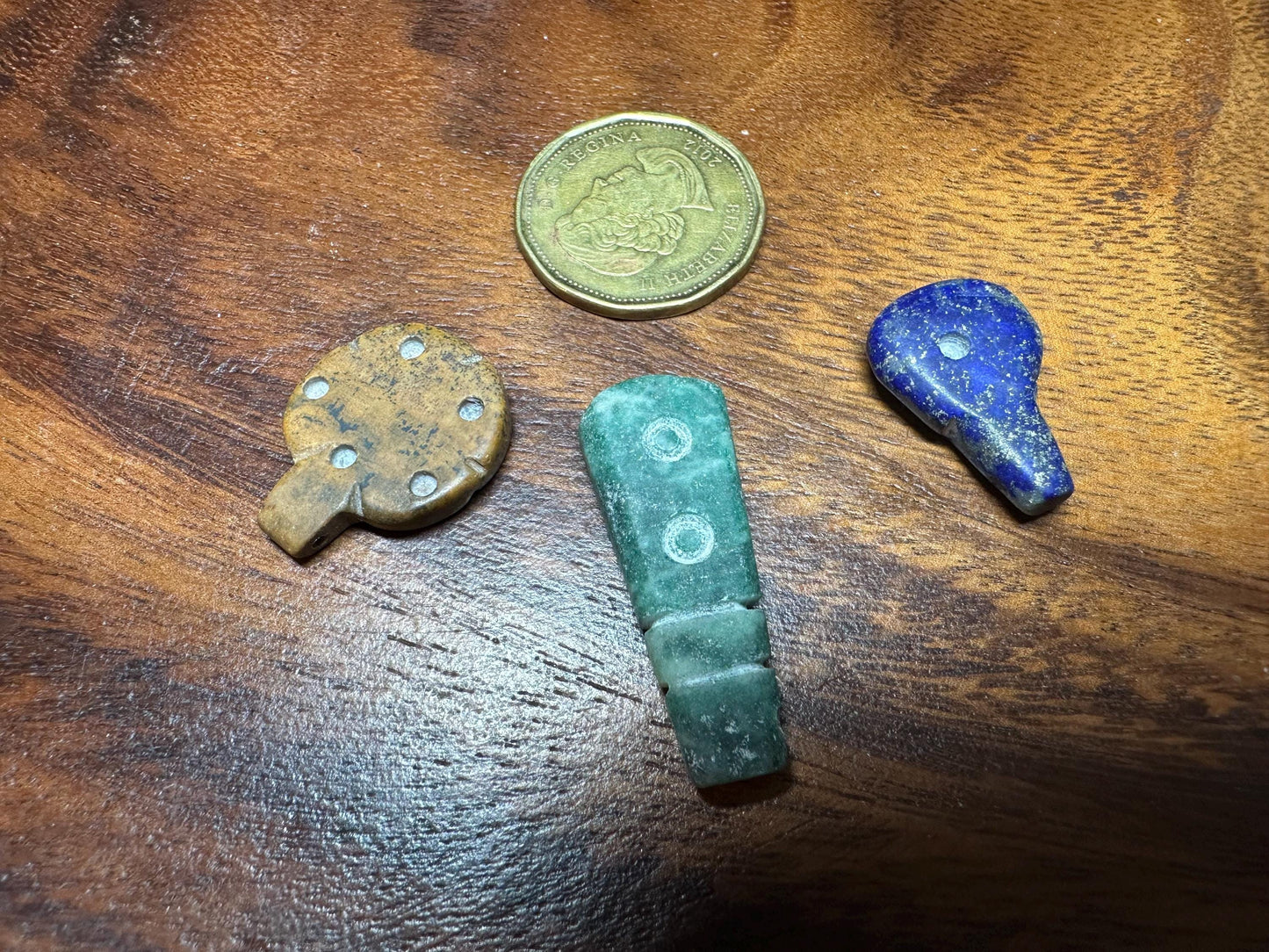 Hand Carved Gemstone Pendants  15 Tribal Amulets in Lapis, Jade, Agate  Artisan Supply Lot