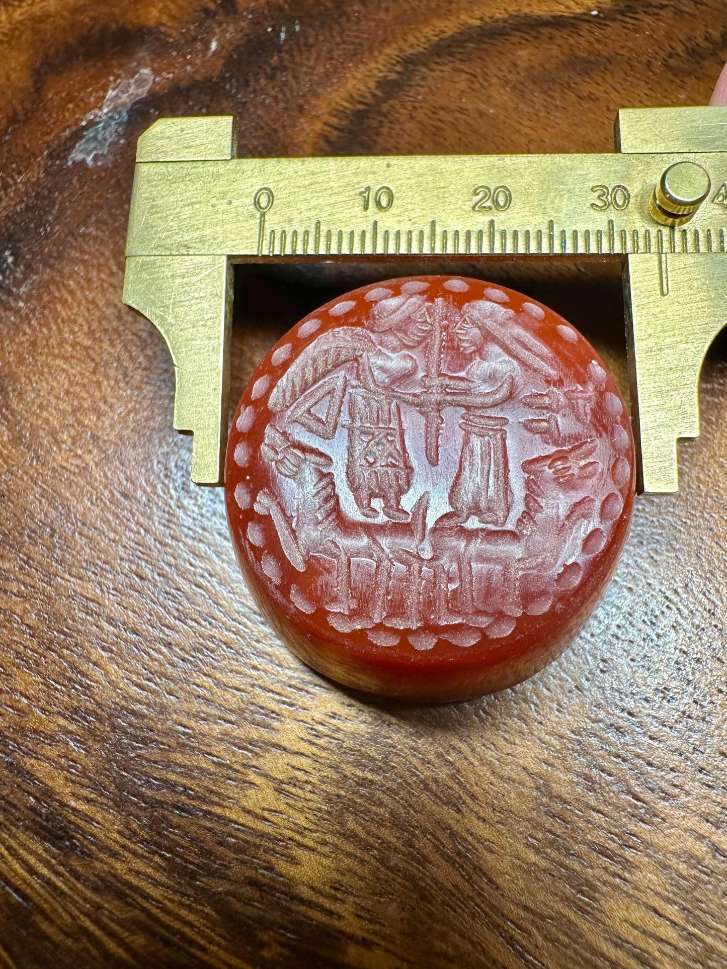 Rare Hand-Carved Roman Style Intaglio Agate Bead  Classical Ancient Figure  Collectible Gemstone