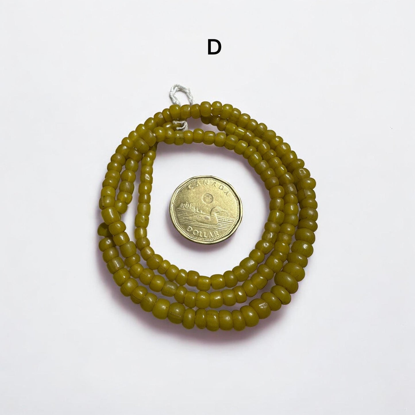 Yellow Java Glass Beads: Vintage African Trade Beads, Boho Jewelry