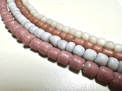 Rustic Java Glass Beads: Muted Pink, Neutral Boho Jewelry Supplies
