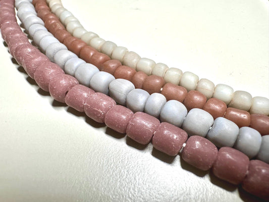 Rustic Java Glass Beads: Muted Pink, Neutral Boho Jewelry Supplies