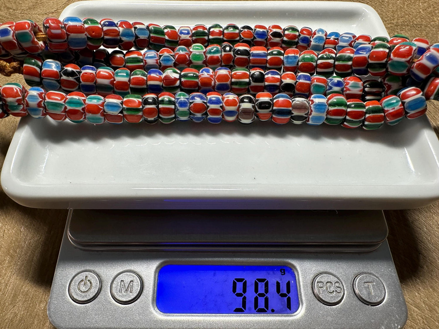 Nepal Handmade Chevron Glass Beads Strand  Multicolor Striped Ethnic Beads  Tribal Style Jewelry Supply