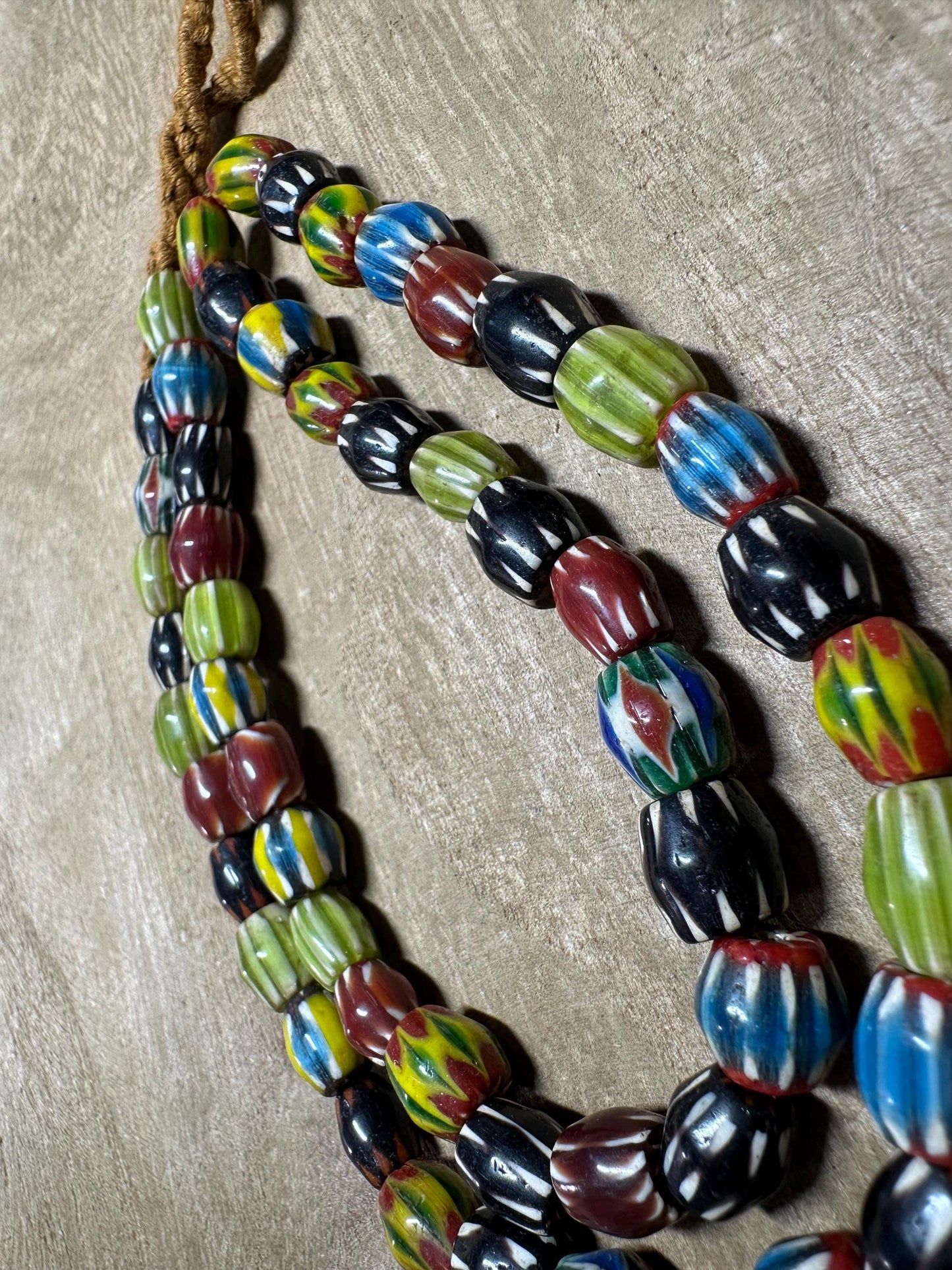 Handmade Nepal Chevron Glass Beads: Colorful Tribal Jewelry Supplies