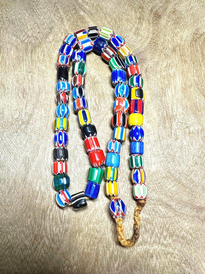 Vibrant Boho-Chic Necklace | Handknotted Nepalese Chevron Bead Masterpiece | Festival Ready Ethnic Statement Jewelry