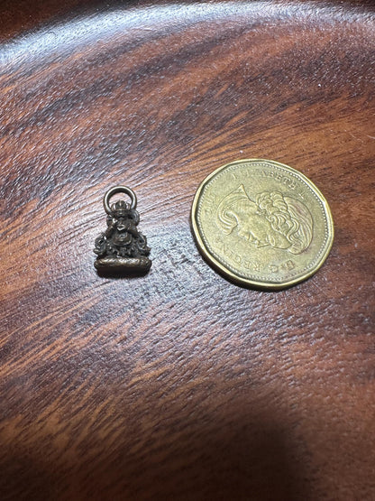 Handmade Bronze Protector Deity Amulet: Tibetan Mala Charm