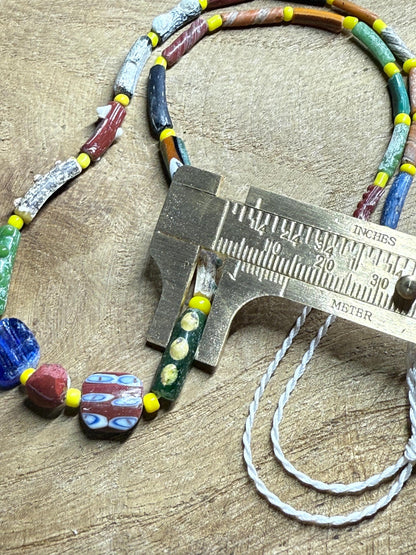 Afghani Ancient Roman Glass Beads Necklace  One of a Kind Ethnic Treasure