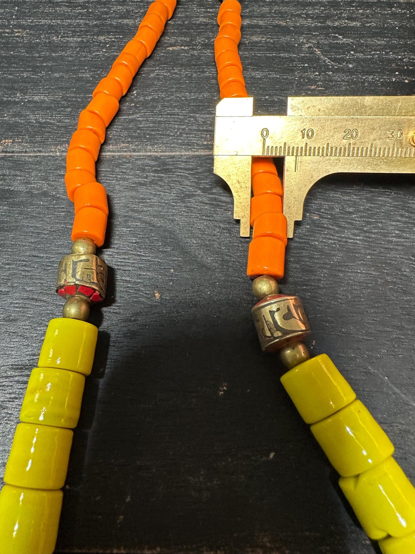 Tibetan Brass Sea Shell Necklace: Turquoise Inlay Boho Amulet