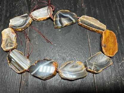 Raw Edge Agate Slice Beads: Freeform Gemstone Jewelry Making
