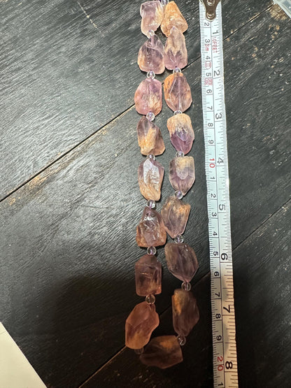 Amethyst Phantom Quartz Beads: Raw Crystal Nuggets for Jewelry Making