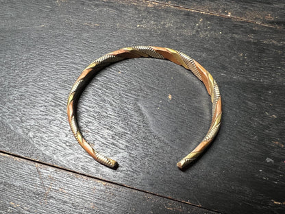Handmade Tibetan Copper Brass Iron Cuff: Rustic Boho Healing Bangle