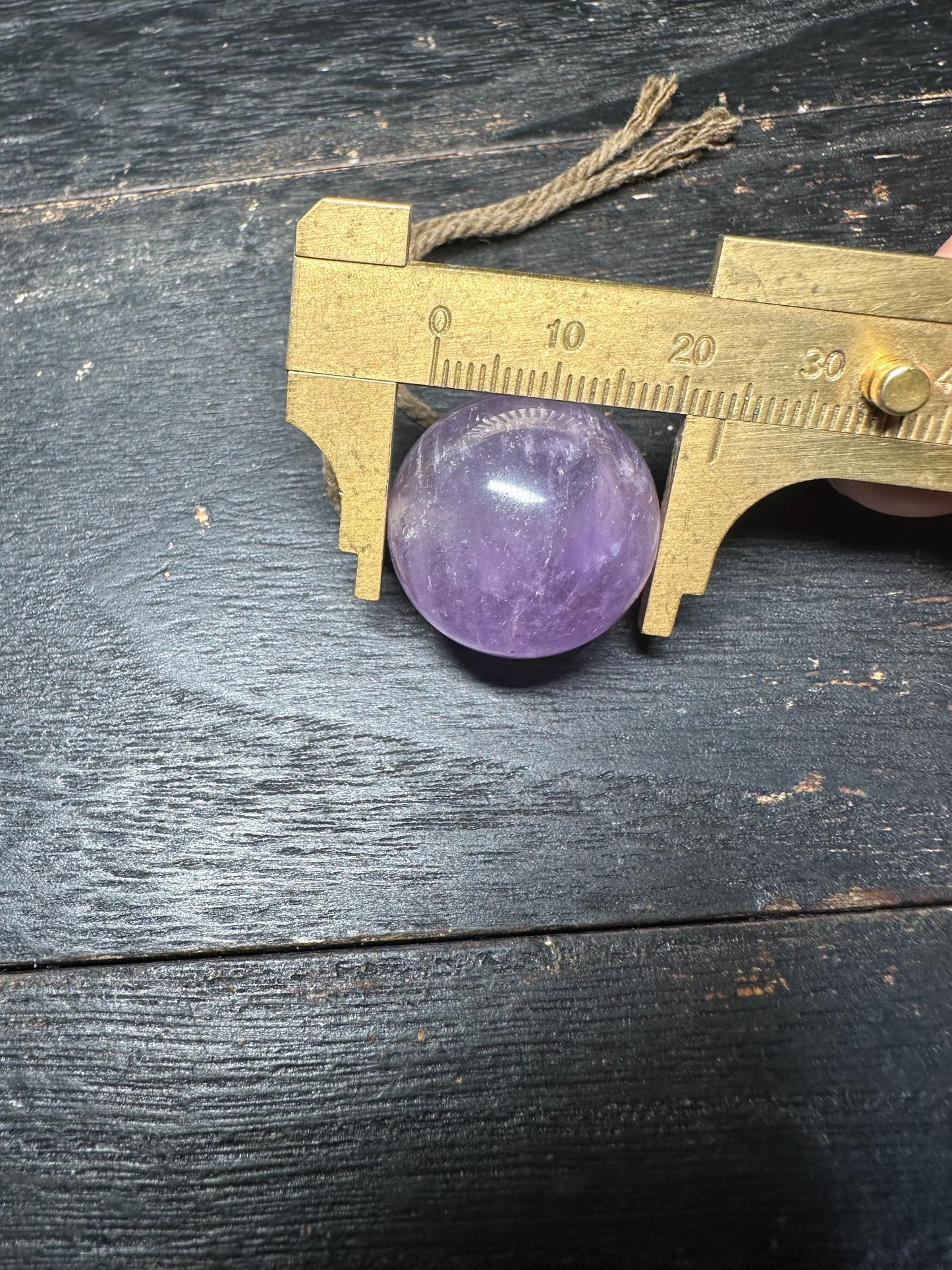 Tibetan Himalayan Purple Crystal Quartz Sphere Pendant  Natural Healing Gemstone Amulet