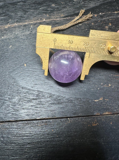 Tibetan Himalayan Purple Crystal Quartz Sphere Pendant  Natural Healing Gemstone Amulet