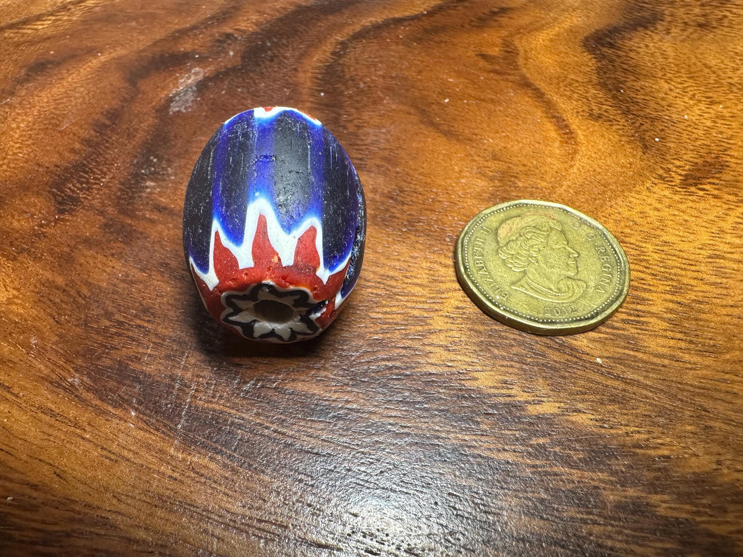 Nepalese Chevron Bead: Handmade Millefiori Starburst Glass