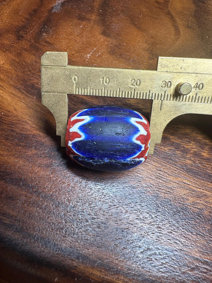 Nepalese Chevron Bead: Handmade Millefiori Starburst Glass