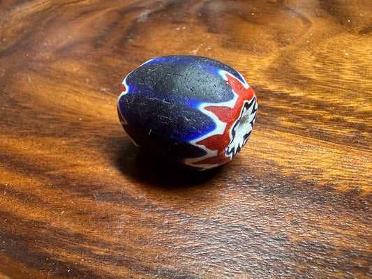 Nepalese Chevron Bead: Handmade Millefiori Starburst Glass