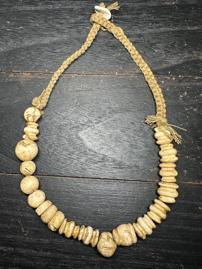 Handmade Nepal Conch Shell Necklace: Tribal Boho Jewelry