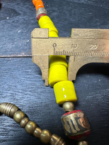 Tibetan Brass Sea Shell Necklace: Turquoise Inlay Boho Amulet