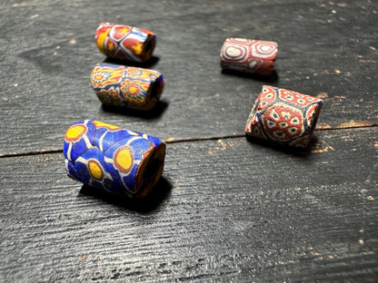 5 Pics Rare Venetian Millefiori Beads  Antique African Trade Beads for Jewelry & Crafts
