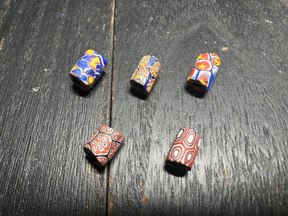 5 Pics Rare Venetian Millefiori Beads  Antique African Trade Beads for Jewelry & Crafts