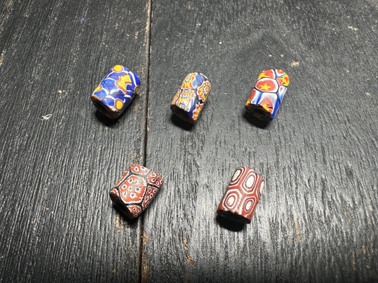 5 Pics Rare Venetian Millefiori Beads  Antique African Trade Beads for Jewelry & Crafts