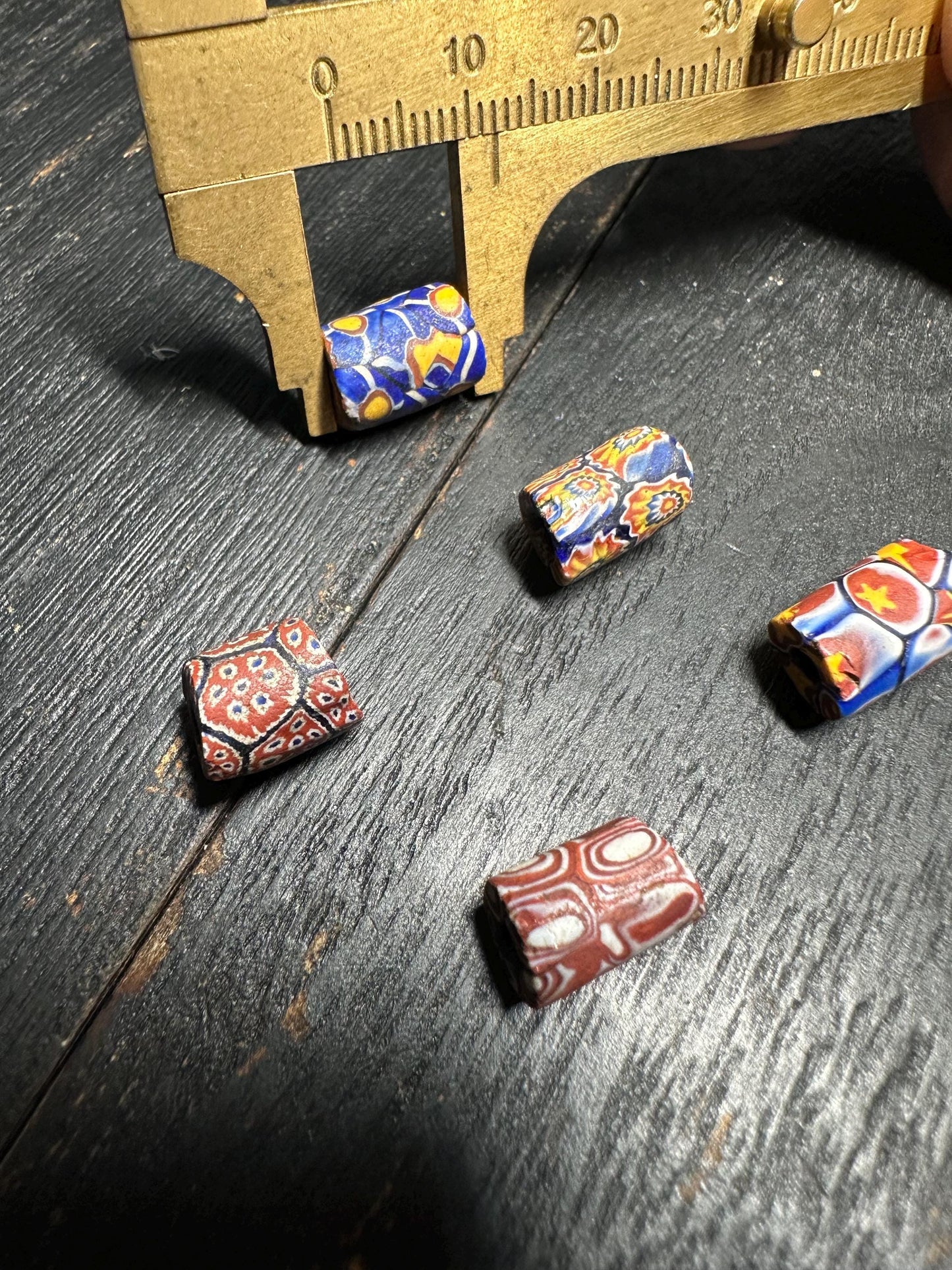 5 Pics Rare Venetian Millefiori Beads  Antique African Trade Beads for Jewelry & Crafts