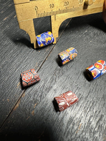 5 Pics Rare Venetian Millefiori Beads  Antique African Trade Beads for Jewelry & Crafts