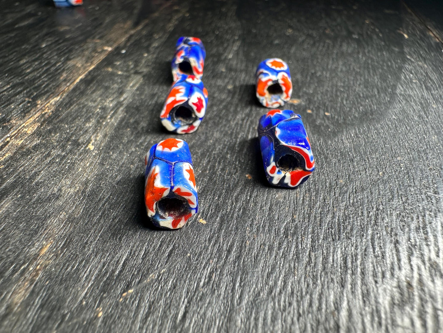 Antique Millefiori Trade Beads: Venetian Cylinder Mosaic Glass