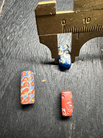 3 Pics Antique Millefiori Glass Beads  Venetian African Trade Beads for Crafts & Jewelry