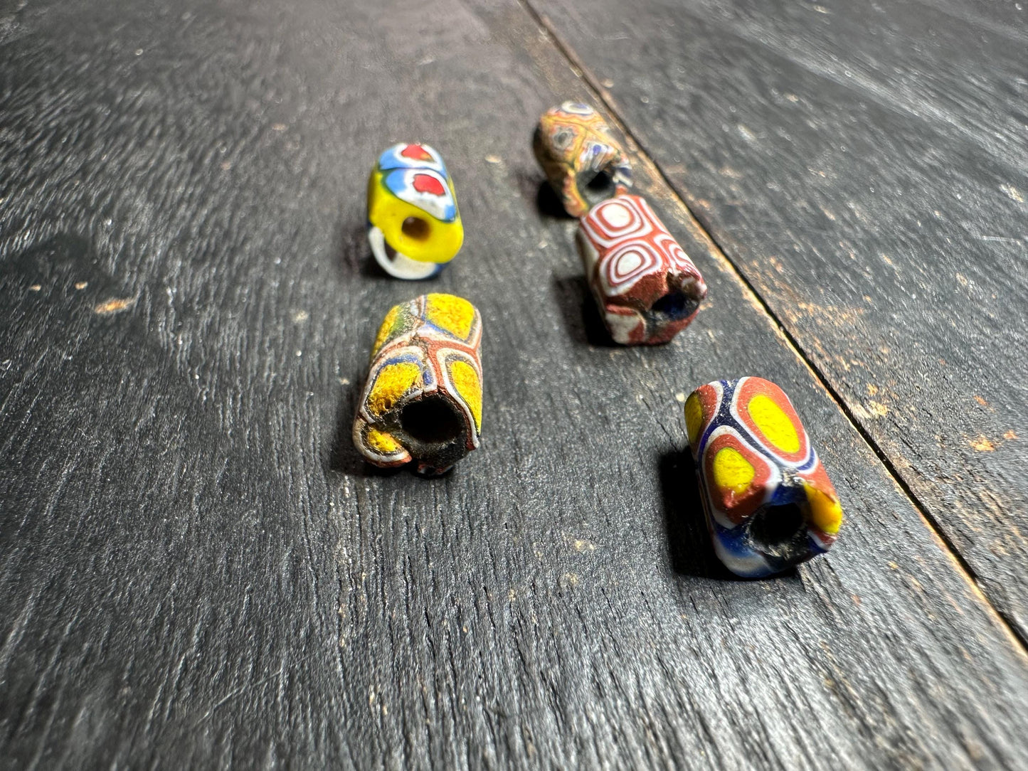 Antique Millefiori Trade Beads: Venetian Cylinder Mosaic Glass