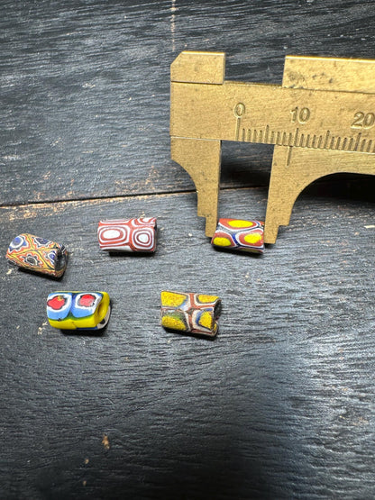 Antique Millefiori Trade Beads: Venetian Cylinder Mosaic Glass