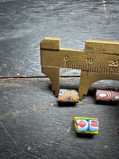 Antique Millefiori Trade Beads: Venetian Cylinder Mosaic Glass