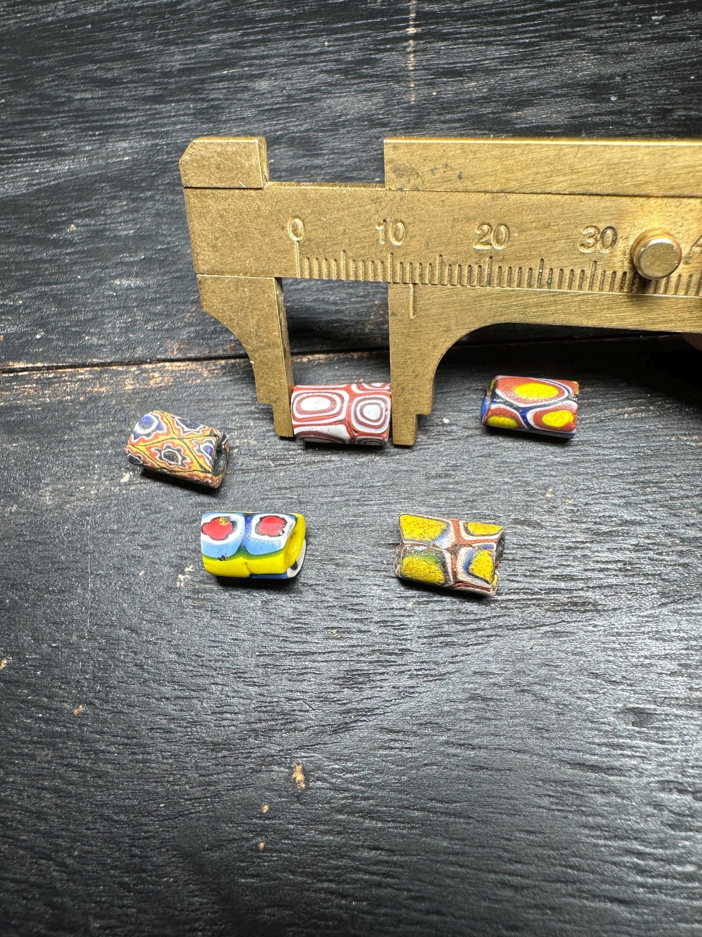 Antique Millefiori Trade Beads: Venetian Cylinder Mosaic Glass