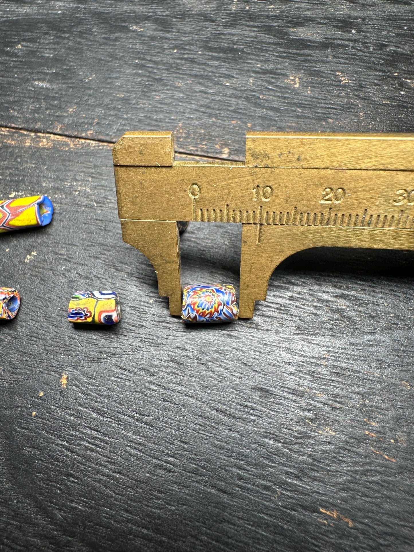 5 Vintage Millefiori African Trade Beads  Rare Venetian Glass Cylinder Beads  Jewelry Supplies