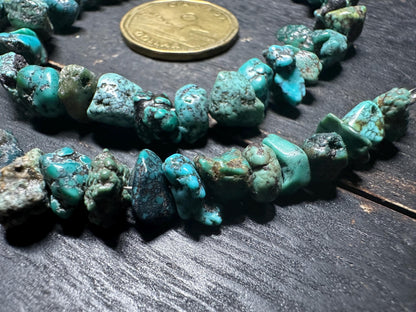 Natural Turquoise Nugget Beads: Hand-Polished Gemstone Jewelry Supplies