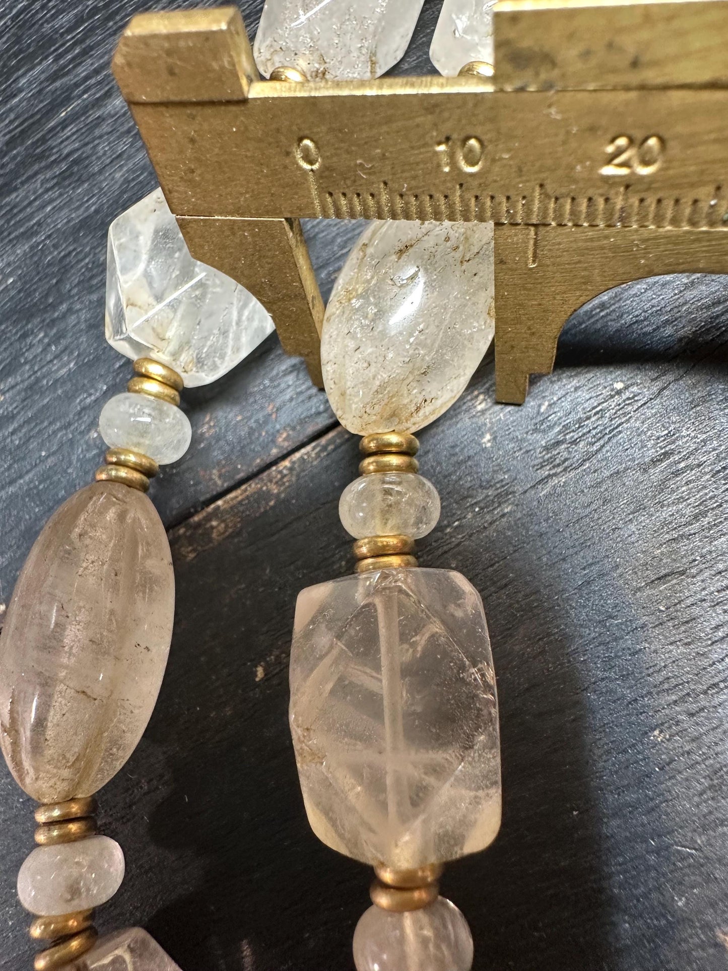 Old Himalaya Rock Crystal Quartz Necklace: Tibetan Healing Beads from Nepal