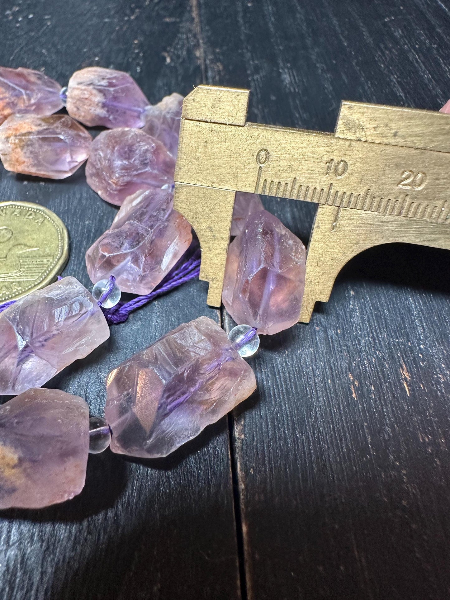Amethyst Phantom Quartz Beads: Raw Crystal Nuggets for Jewelry Making