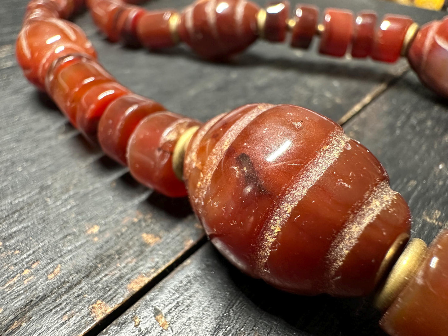 Handmade Nepal Carnelian Agate Necklace: Tibetan Tribal Style Gemstone Jewelry