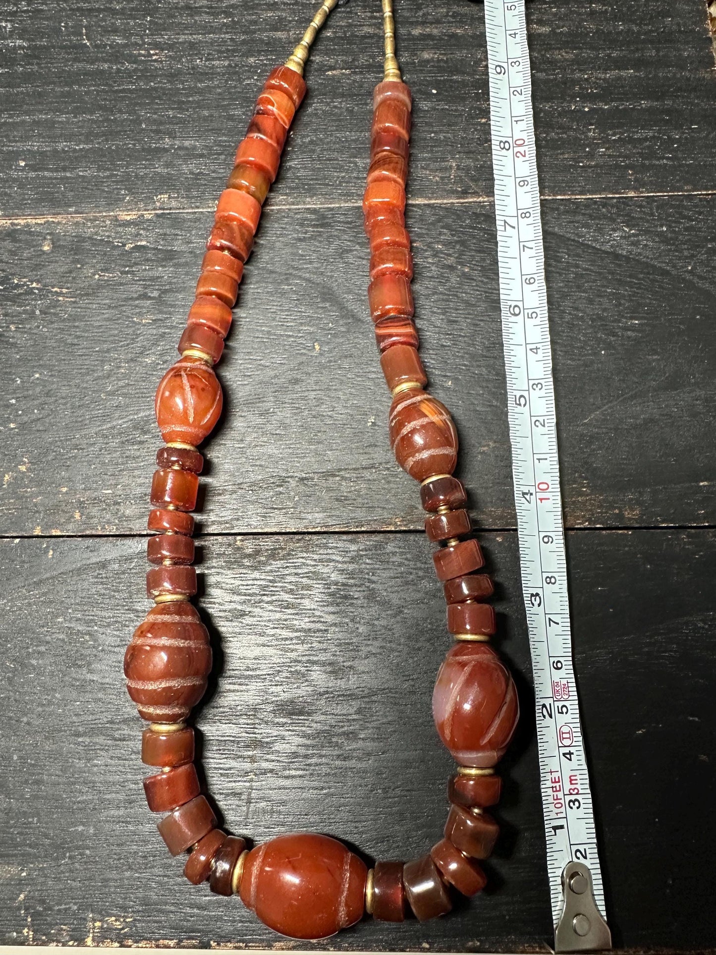 Handmade Nepal Carnelian Agate Necklace: Tibetan Tribal Style Gemstone Jewelry