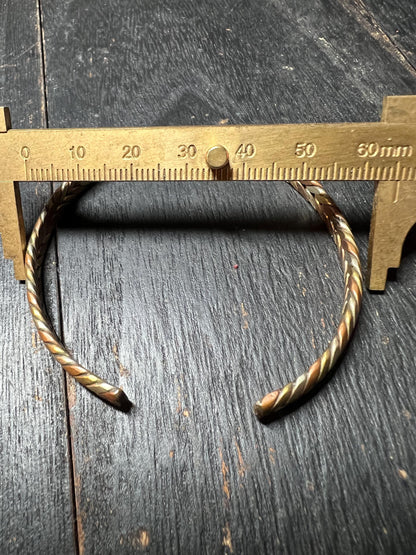 Handmade Tibetan Healing Cuff Bracelet: Copper Brass Iron Bangle, Spiritual Jewelry