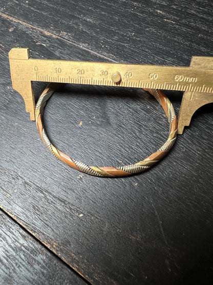 Handmade Tibetan Copper Brass Iron Cuff: Rustic Boho Healing Bangle