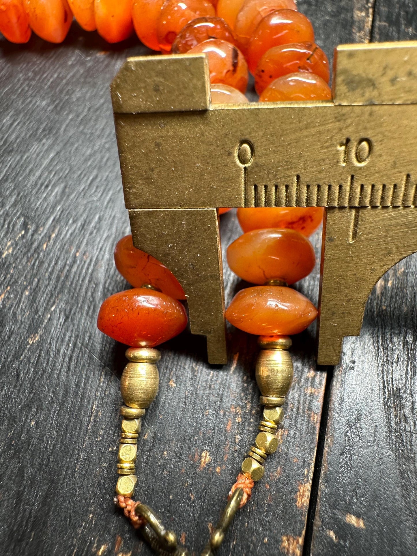 Vintage Tibetan Carnelian Agate Necklace: Himalayan Melon Beads, Ethnic Jewelry
