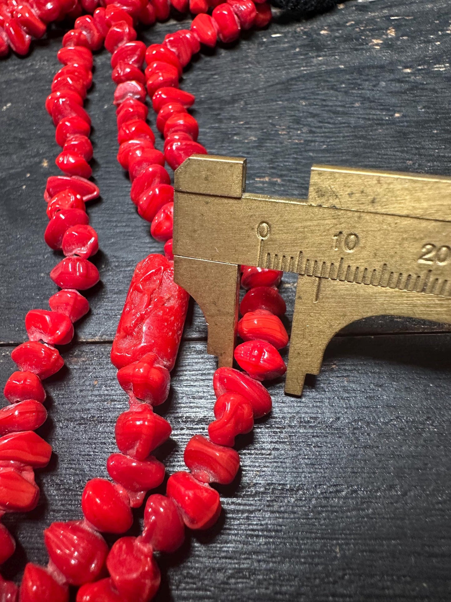 Bold Tribal Red Glass & Faux Coral Beaded Necklace  Multi-Strand African-Inspired Ethnic Statement Jewelry