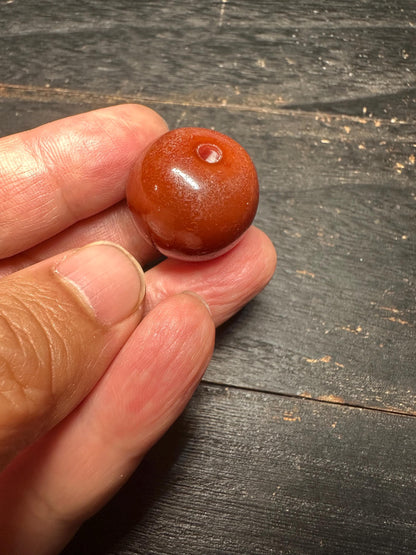 Himalayan Agate Onyx Beads: Rustic Red-Brown Gemstone Pair