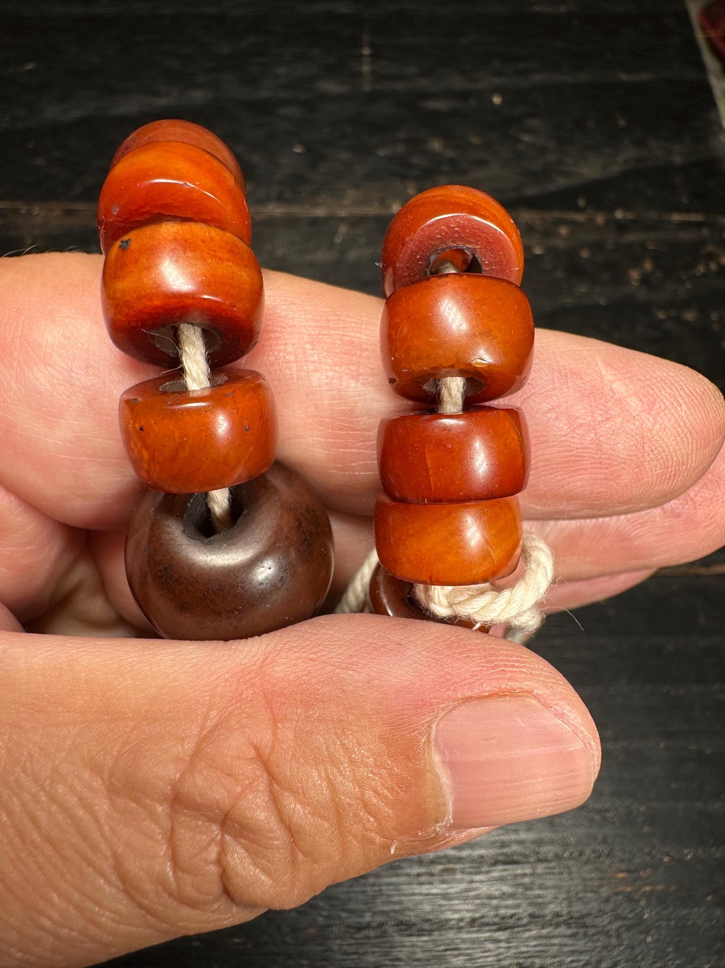Antique Carnelian Agate Beads: Tibetan Dzi Style, Mala Jewelry