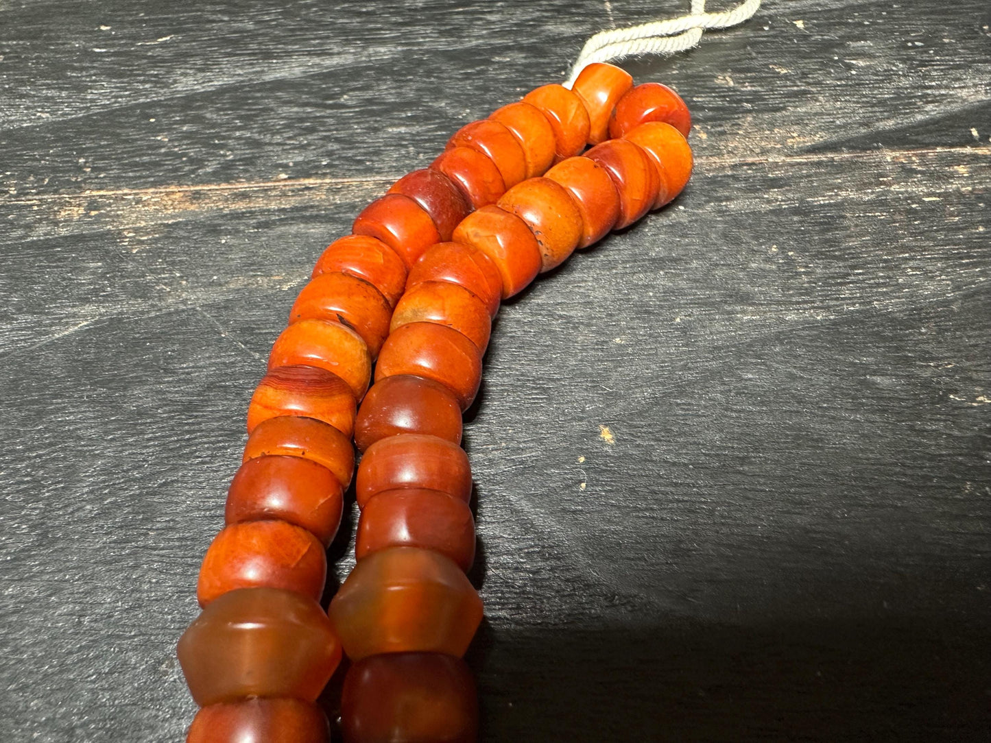 Antique Carnelian Agate Beads: Tibetan Dzi Style, Mala Jewelry