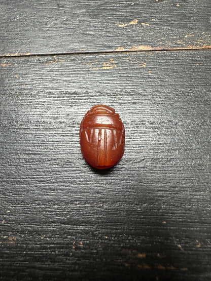 Ancient Afghan Carnelian Intaglio Amulet | Hand-Carved Scarab Seal Stamp | Antique Agate Amulet from Afghanistan